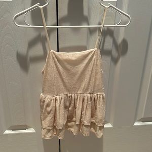 Cream velvet tank top from American Eagle